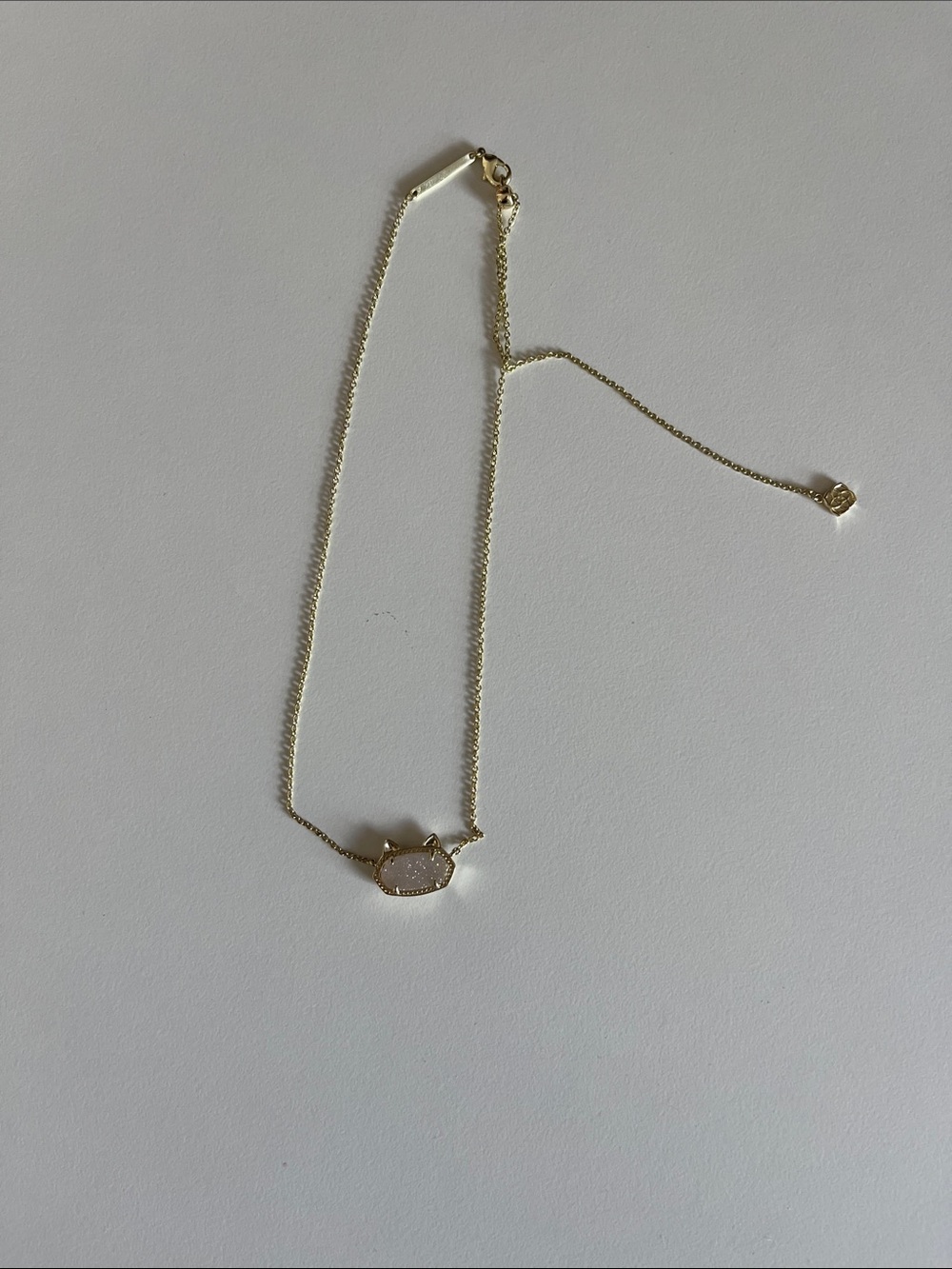 Kendra Scott Gold Cat Oval Druzy Station Necklace